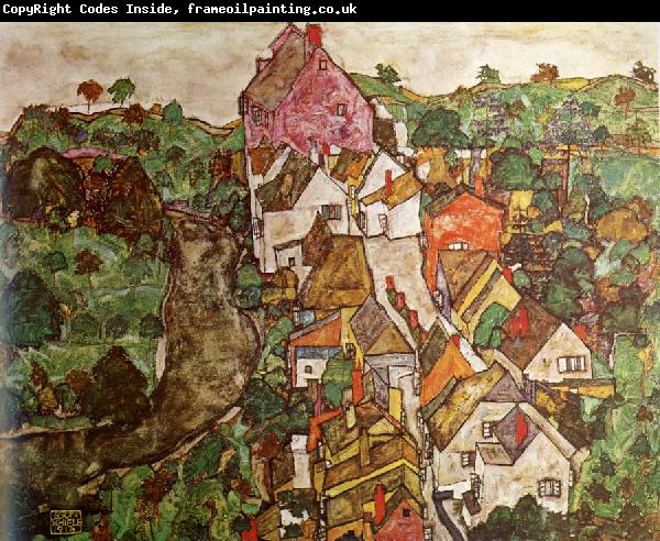 Egon Schiele Landscape at Krumau